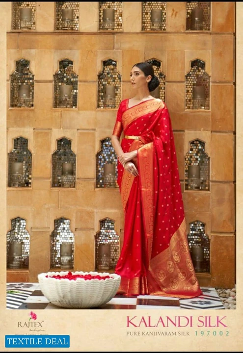 Red collection gold zari Border saree  uploaded by 1 Place For All Fashion  on 3/24/2023