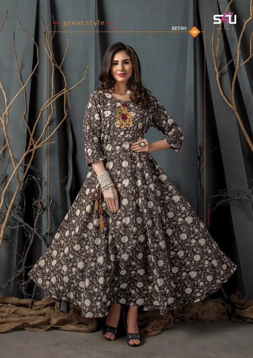 Full flair gown style Kurti  uploaded by business on 3/24/2023