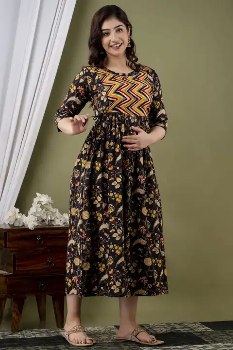 Cotton Printed Maternity Gown for women  uploaded by business on 3/24/2023