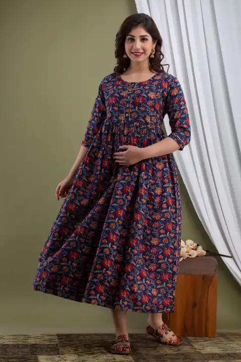 Women Cotton Printed Maternity Gown  uploaded by business on 3/24/2023