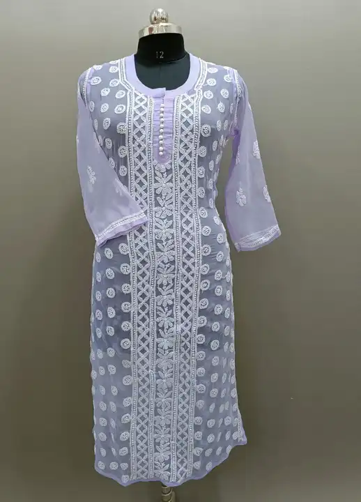Kurti 
Fabric georgette
Lenthg 46
Painel designs
Size 38 to 42 uploaded by DF Chicken Factory on 3/24/2023
