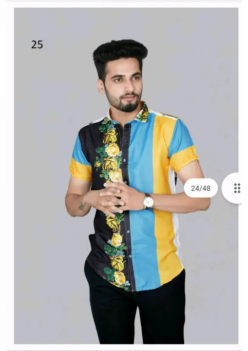 PRINTED SHIRTS  LYCRA FABRIC  SIZE=M TO XXL MIX  MIN ORDER=50 PIECES   uploaded by Shubharambh on 3/24/2023