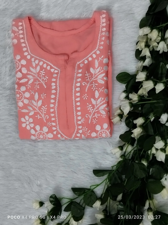 Premium Modal Ghas Patti Chikankari Kurti uploaded by Taana Baana on 3/24/2023