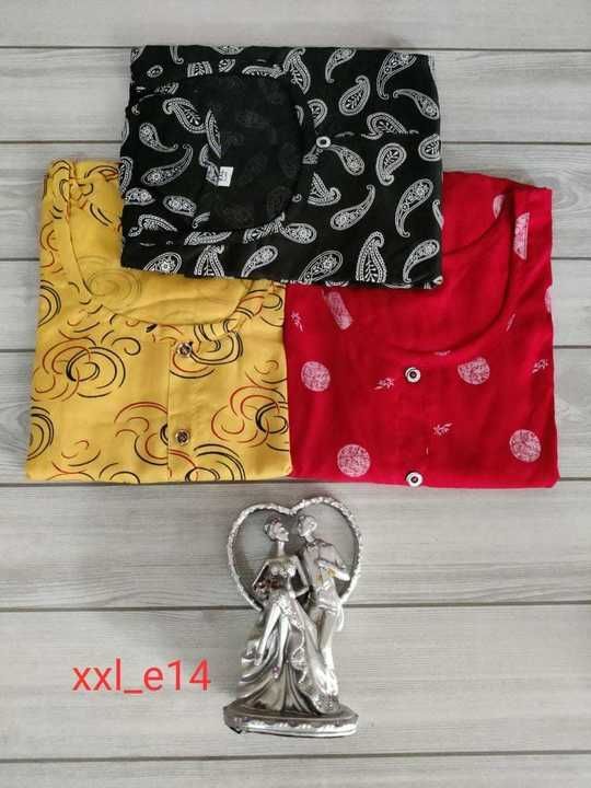 Post image Combo of 3 kurtis
XXL 
Umbrella cutting
3/4 sleeves
Rs.650
Free shipping