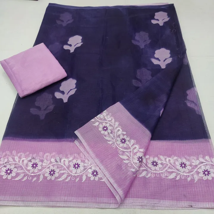 Kota Doria Embroidery With Dye Saree  uploaded by Govindam Saree on 3/25/2023