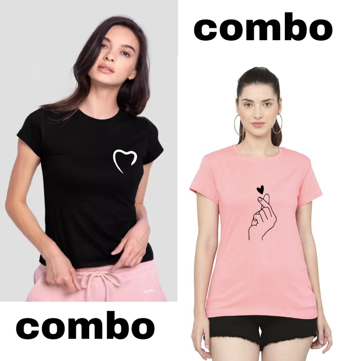 Women dress, women top, printed women t shirt for women combo set of 2 lowest price product uploaded by business on 3/25/2023