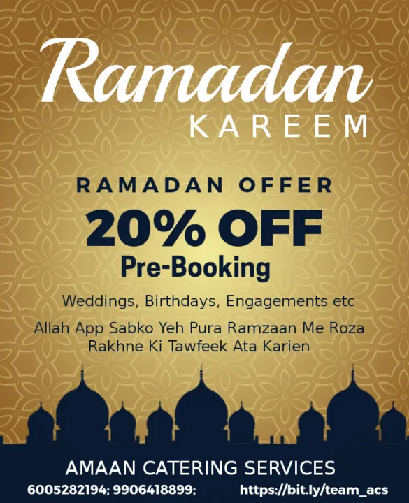 Offer 20% Off uploaded by Amaan Catering Services on 3/25/2023
