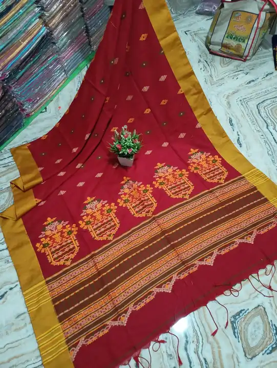 Pure Maslite Cotton Hand Work Sharee uploaded by Maa Kali Sharee Center on 3/25/2023