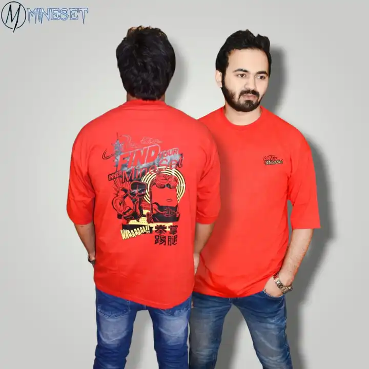 Post image *Drop shoulder / oversize Tshirt* 👕

*Back &amp; Front Print* 🥳

Brand - *MineSet*

Style - Men's Round  neck Drop shoulder T-Shirt

Print - *Minions*

Fabric - *100% Cotton*

GSM -    180 (Bio washed)

Color -   3 as per image 

Size -    S,M,L,XL 

Ratio -   1 1  1  1  

Price -   225/- 

MOQ - 12 pcs

*NOTES*-

High quality print available 

🔸All Goods are in single  pcs  packed    

👉👉 *Ready for delivery* 🚛