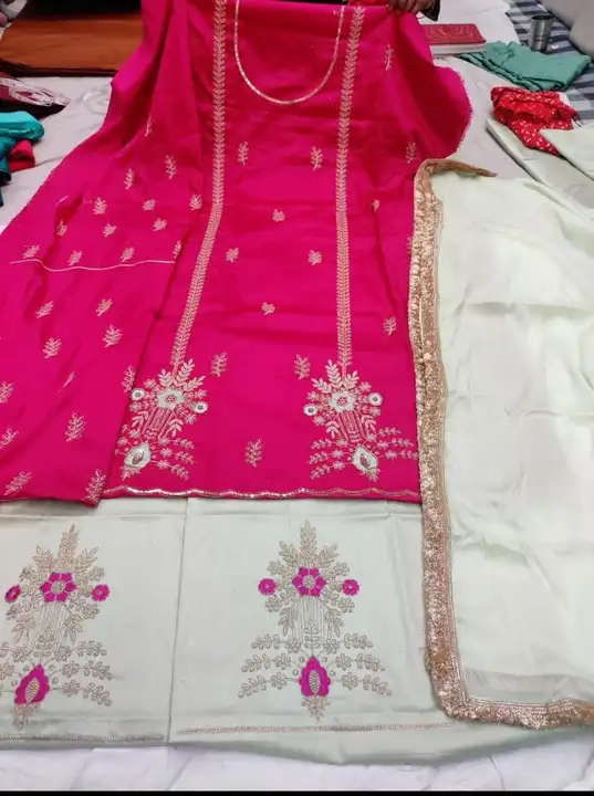Jaam cotton suit with pure dupata  uploaded by Manish sales on 3/25/2023