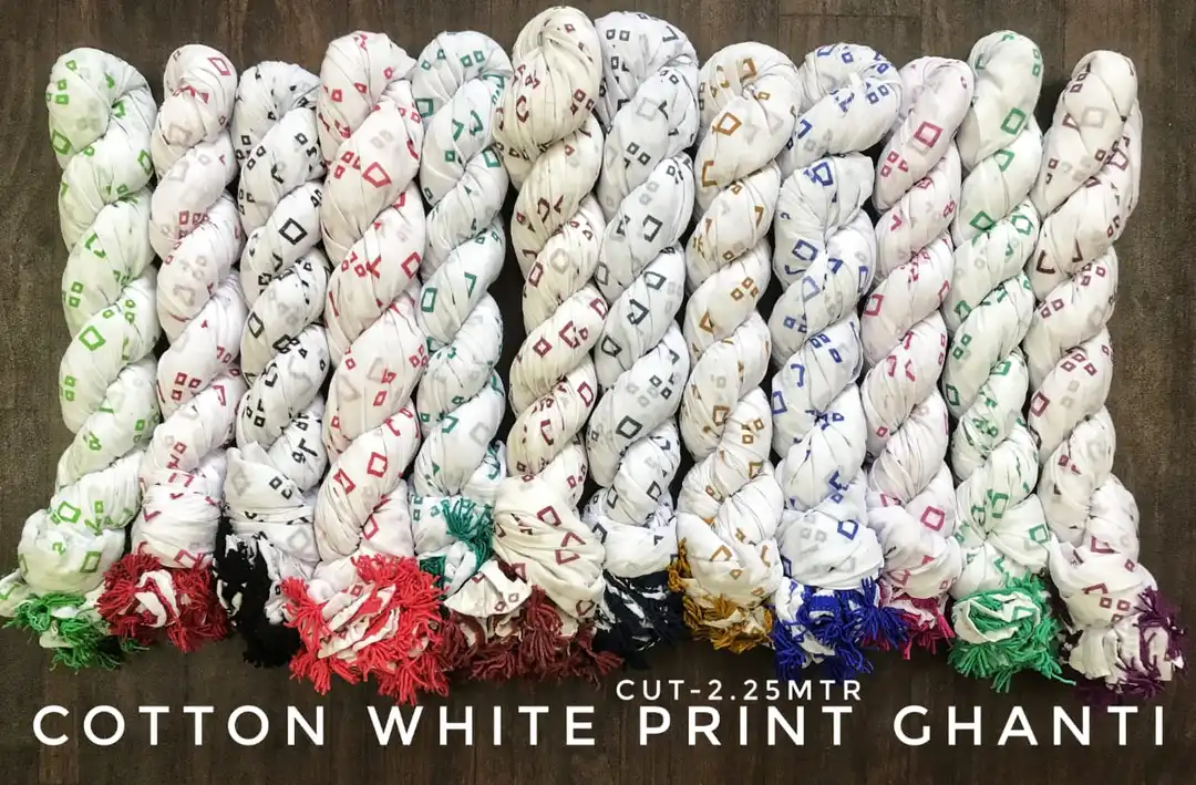 Cotton White Print Ghanti Dupatta uploaded by KQueen Fashion on 3/25/2023