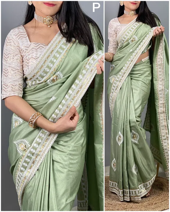 Simran silk saree  uploaded by Krishna fashion on 3/25/2023