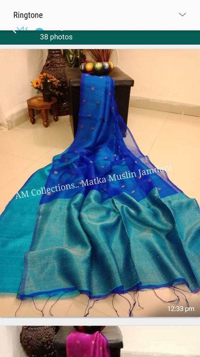 Buy S S TRADING Women's Matka Muslin Jamdani Saree with Blouse Piece  (Magenta) at Amazon.in
