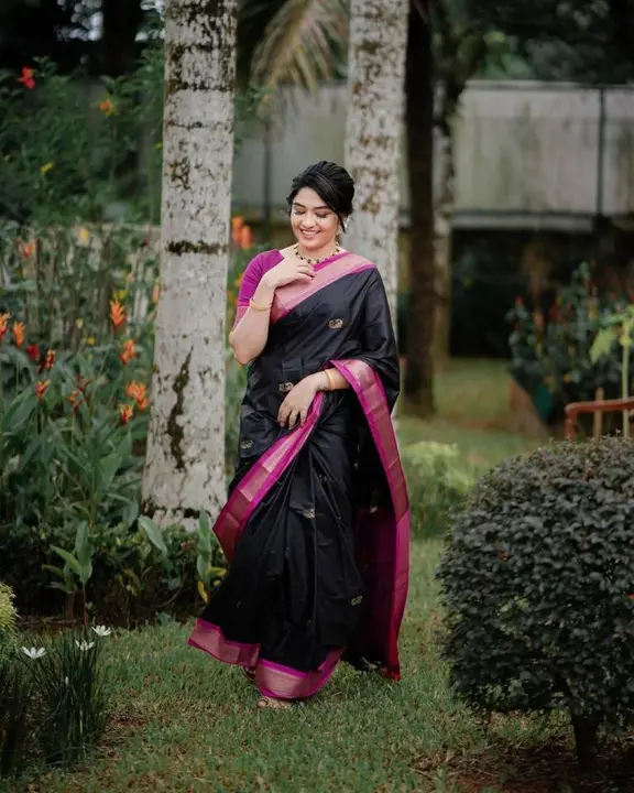 Beautiful black saree with blouse piece  uploaded by Dhananjay Creations Pvt Ltd. on 3/25/2023