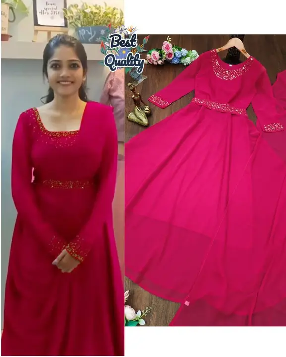 Solid Georgette Stitched Anarkali Gown uploaded by Mariya fashion  on 3/25/2023