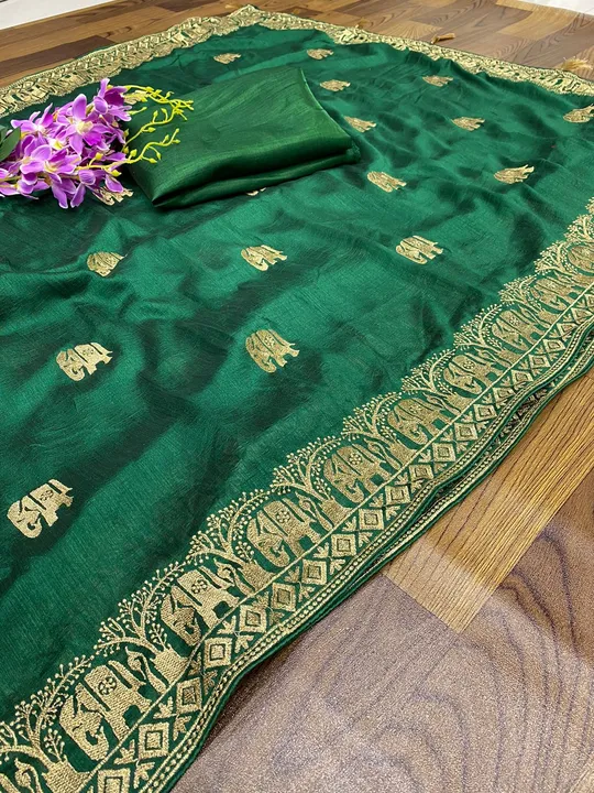 

*SAREE DEATIL*
SAREE FABRIC : Soft Dual Tone Vichitra Silk
SAREE WORK : Heavy Zari Embroidery Work uploaded by Vishal trendz 1011 avadh textile market on 3/25/2023