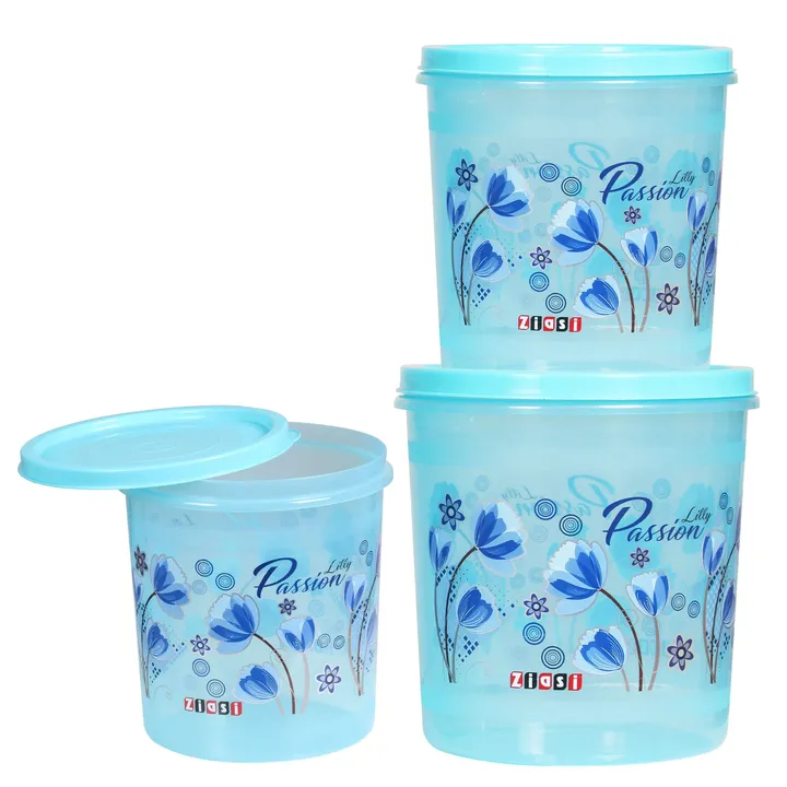 Air tight flower printed (5,7,10kg) containers - Light blue uploaded by YATIKA ENTERPRISES on 3/25/2023