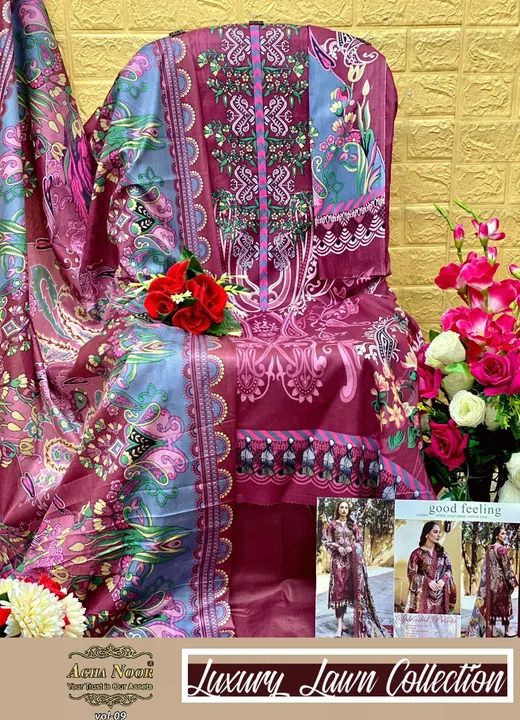 Aagha Noor lawn cotton  uploaded by Heena fashion house on 3/25/2023