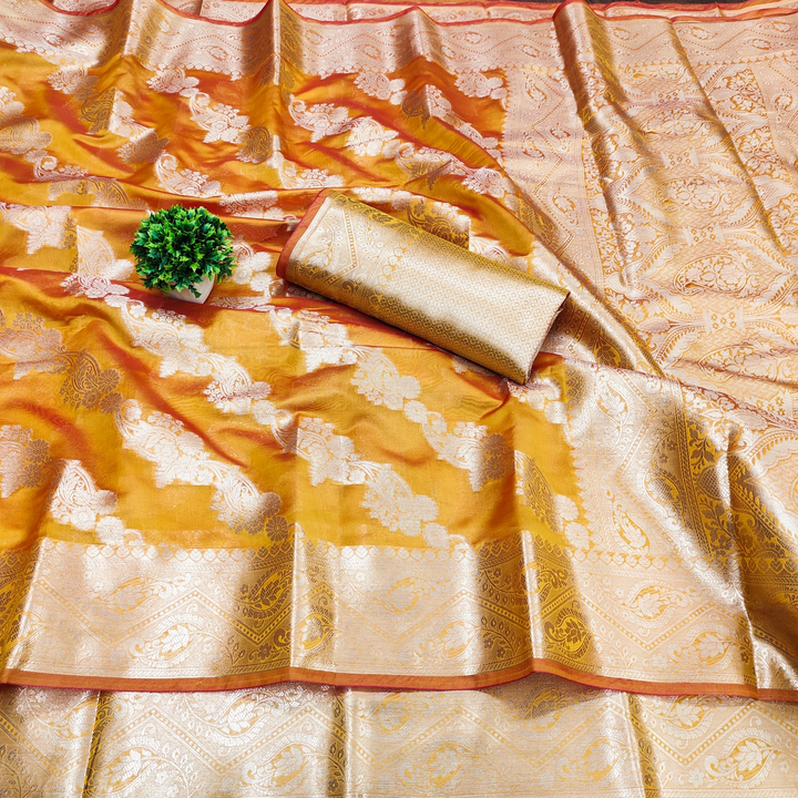 Organza silk saree uploaded by VARDHAK COLLECTION  on 3/25/2023