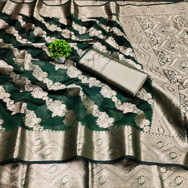 Organza silk saree uploaded by VARDHAK COLLECTION  on 3/25/2023