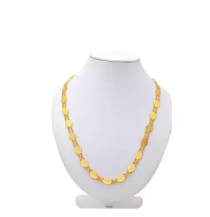Gold plated ma laxmi design necklace for women  uploaded by Bose Garments on 3/25/2023