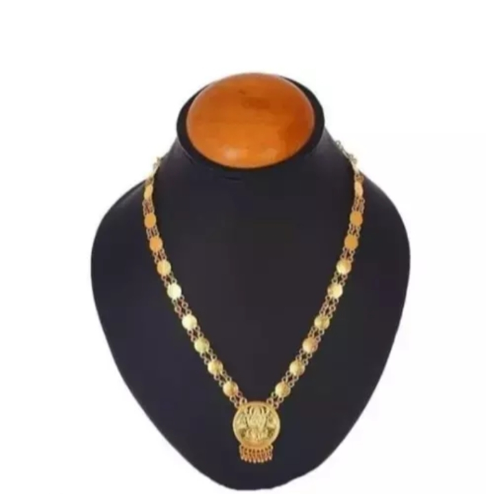 Gold plated ma laxmi design necklace for women  uploaded by business on 3/25/2023