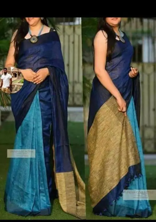 Linen saree  uploaded by Krishna textile on 3/25/2023