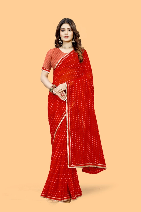 Bandhani block print saree uploaded by Kastbhanjan nx on 3/25/2023