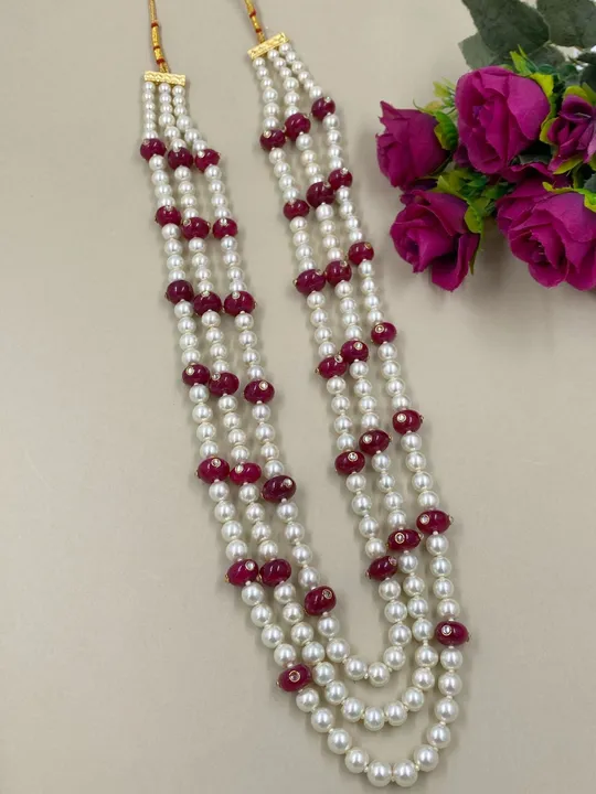 Tripple liyar pearl necklace  uploaded by Divine Sparkle on 3/25/2023