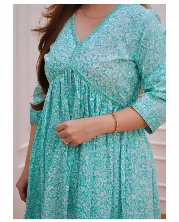 Hand block printed Aliya cut kurti with pent  uploaded by PANIHARI COLLECTION CENTRE on 3/25/2023