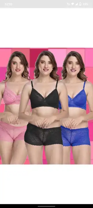 Women fancy bra panty set uploaded by Women undergarments on 3/25/2023