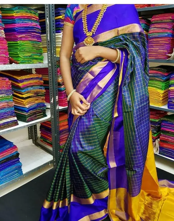 Uppada pattu checks sarees uploaded by Lakshmi Bhavyasri silks on 3/25/2023
