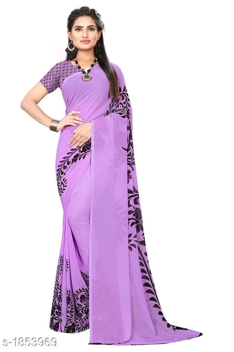 Two tone Georgette Multicolor Saree With Blouse uploaded by Online shopping mall on 3/25/2023