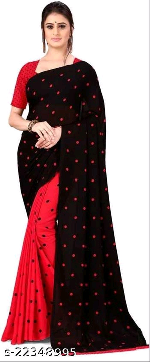 Two tone Georgette Multicolor Saree With Blouse uploaded by Online shopping mall on 3/25/2023
