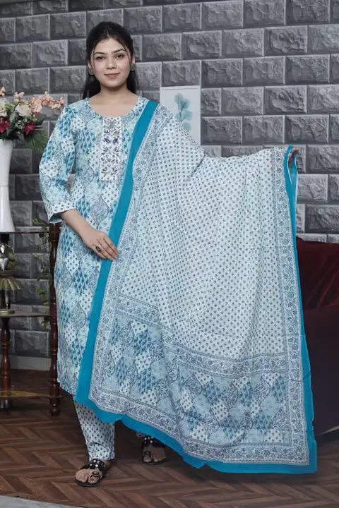 Beautiful kurti pant with duptta uploaded by business on 3/25/2023