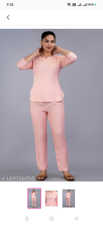Women peach nightsuit uploaded by business on 3/25/2023