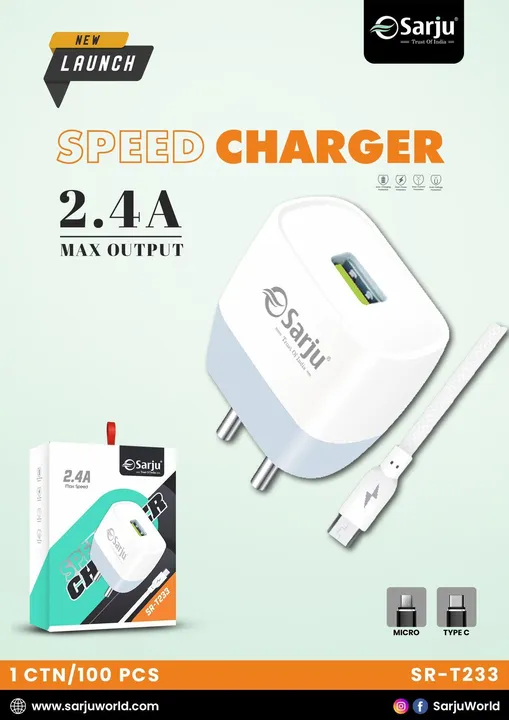 Sarju  speed charger  and 6 month warranty  uploaded by business on 3/25/2023