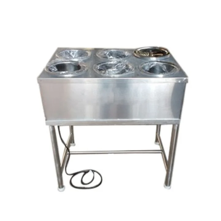 Silver stainless steel hot bain marie 6 pot, for hotel  uploaded by Niyati Equipment on 5/29/2024