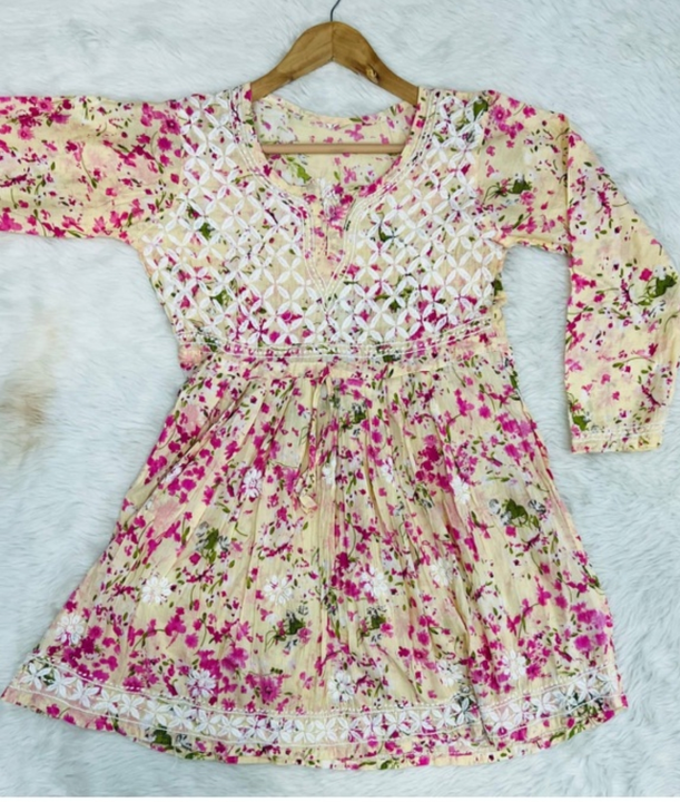 Short top mul cotton Lucknowi chikankari  uploaded by business on 3/25/2023