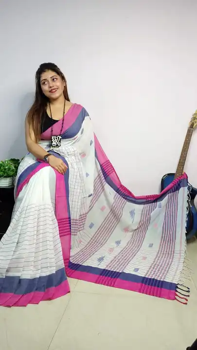 Handloom khadi cotton saree with blouse pieces  uploaded by Sujata saree cantre on 3/25/2023