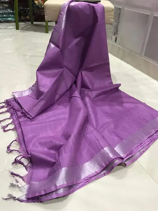 Semi linen saree uploaded by Handloom saree n suit material on 3/25/2023