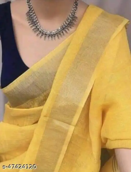 Semi linen saree uploaded by Handloom saree n suit material on 3/25/2023