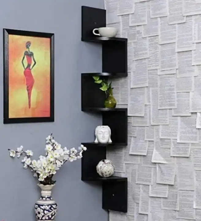 Post image Zigzag Corner Wall Mount Shelf for Living Room &amp; Dining Room, Wall Shelves can be used as Book Shelf