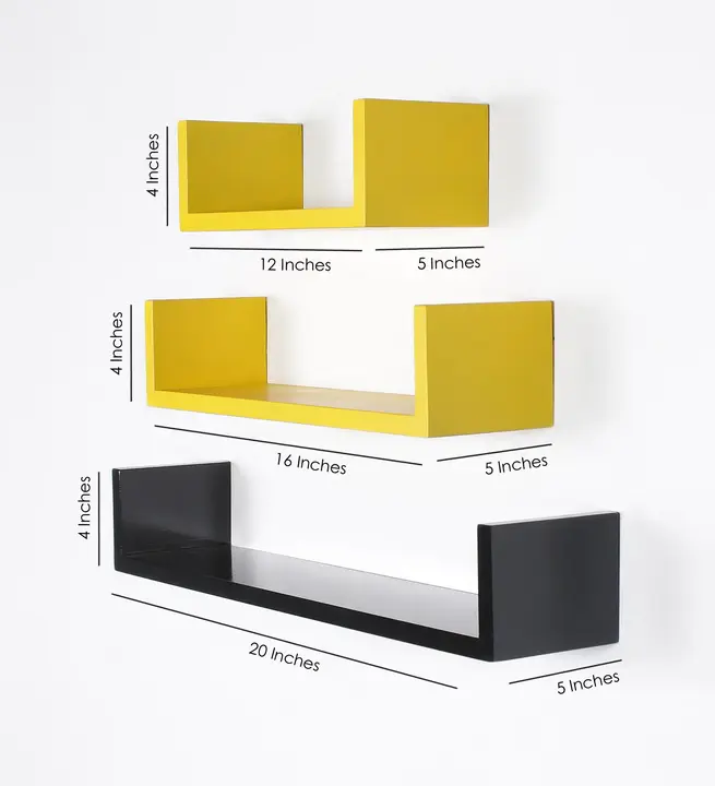 MDF U Shape wall Mount Shelves For Home Decoration Multi Color uploaded by Zenzi Creations LLP on 3/25/2023