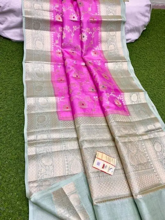 बनारसी contras  Semi Georgette  साड़ी  uploaded by Bs_textiles7 on 3/25/2023