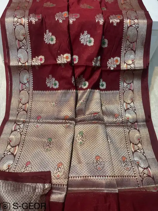 Banarasi daeyble semi jorjet silk saree uploaded by Zainab fashion on 3/25/2023
