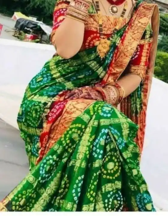 🥰😍🥰😍 *Price Down*🥰😍😍🥰

*Bandhej ghadchola banarsi *DOUBLE COIN* *silk sarees with full heavy uploaded by Gotapatti manufacturer on 3/25/2023