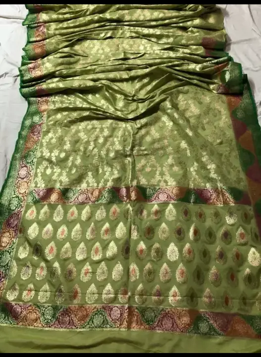 Hand Brush Georgette banarasi handloom saree uploaded by V'VERSE on 3/26/2023