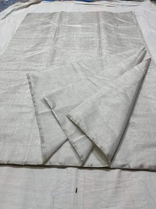 Chanderi silver zari full tissue fabric  uploaded by WEAVER'S ORIGIN silk and Sarees on 3/26/2023