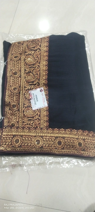 Fancy border blouse work uploaded by Vishnu Laxmi Textiles on 6/3/2024